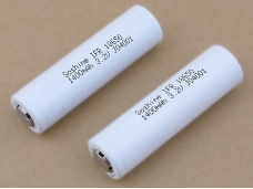 Soshine Li-Fe-PO4 IFR18650 1400mAh 3.2V Rechargeable Battery (2-Pack)